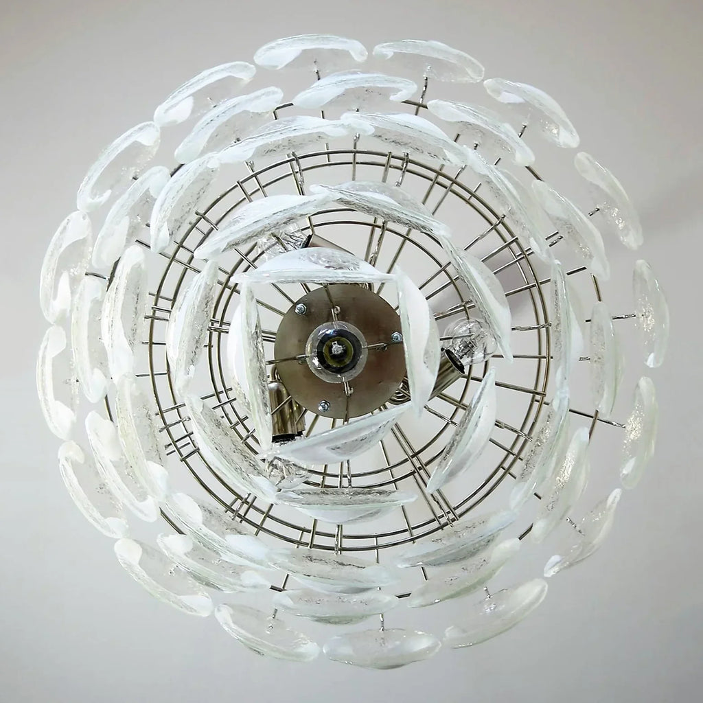 Exquisite Murano Transparent Glass Chandelier