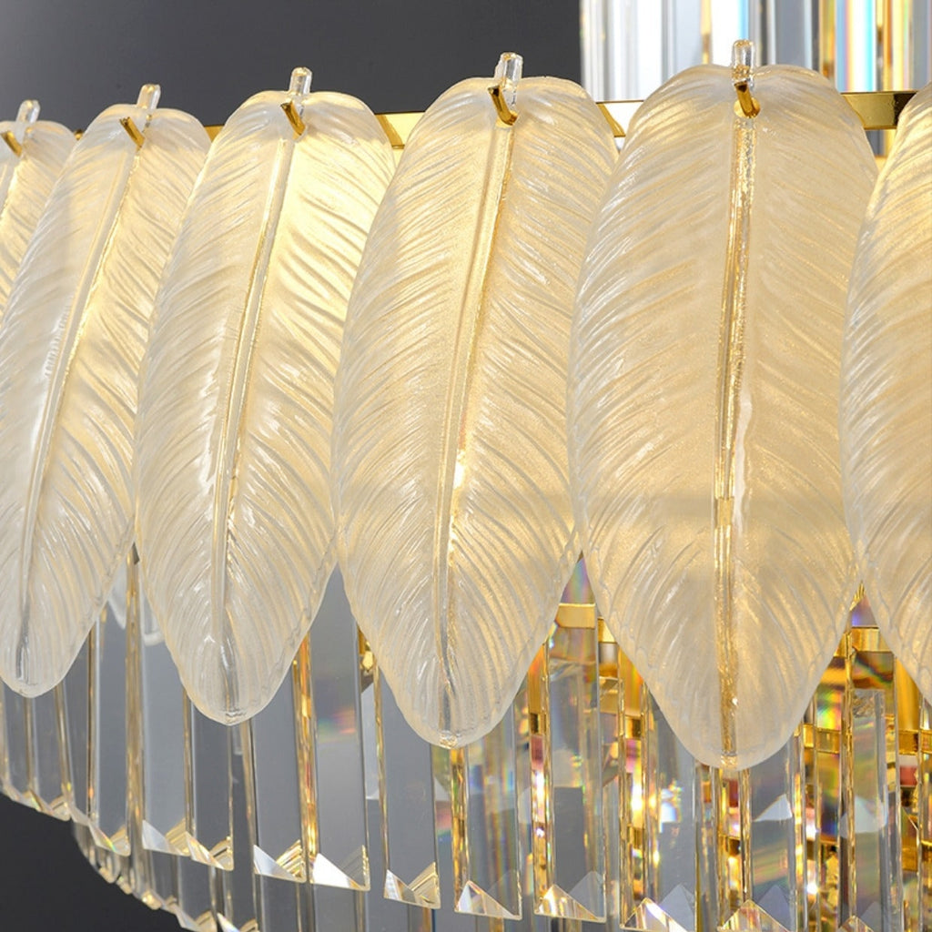 Extra Large Crystal Feather Style Chandelier Long Foyer Staircase Ceiling Lighting for Living Room