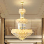 Extra Large Crystal Feather Style Chandelier Long Foyer Staircase Ceiling Lighting for Living Room