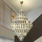 Extra Large Foyer Decorative Crystal Lighting Living Room Crystal Chandelier for Entryway Staircase