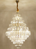 Extra Large Foyer Pure Crystal Ceiling Light Living Room Entrance Staircase Chandelier
