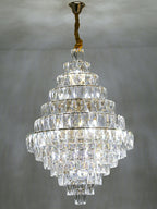 Extra Large Foyer Pure Crystal Ceiling Light Living Room Entrance Staircase Chandelier