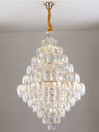 Extra Large Foyer Pure Crystal Ceiling Light Living Room Entrance Staircase Chandelier