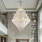 Extra Large Foyer Pure Crystal Ceiling Light Living Room Entrance Staircase Chandelier