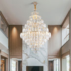 Extra Large Foyer Pure Crystal Ceiling Light Living Room Entrance Staircase Chandelier