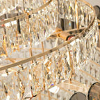 Golden Era Grand Cascade Round Chandelier with Smoky Gray & Clear K9 Crystal Finish for High Ceilings