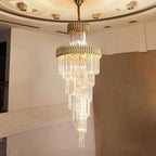 Spiral Crystal Chandelier for Foyer / Staircase