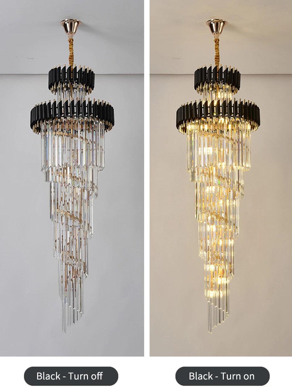Spiral Crystal Chandelier for Foyer / Staircase
