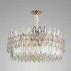 Modern Round / rectangular Raindrop Crystal Chandelier for Low-Ceiling