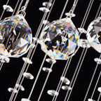 K9 Crystal Raindrop Globe Spiral Chandelier for Entryway and Staircase