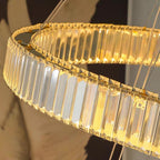 Modern Front Entryway Chandelier 3 / 4 / 5 / 6 / 7 Rings Crystal Gold / Chrome Finish Ceiling Lamp