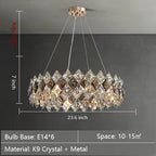 Prismatic Crystal Chandelier for Living Room Dining Room Ceiling Light