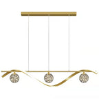 Modern Glass and Metal Rectangular Chandelier with Clear Finish
