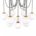 Art Crystal Ball Spider Chandelier Opal Matte Glass