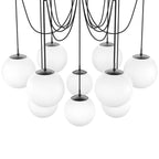 Art Crystal Ball Spider Chandelier Opal Matte Glass