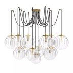 Art Crystal Ball Spider Chandelier Clear Ribbon Glass