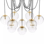 Art Crystal Ball Spider Chandelier Clear Ribbon Glass