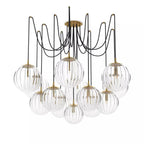 Art Crystal Ball Spider Chandelier Clear Ribbon Glass