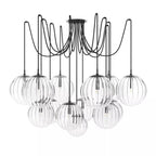 Art Crystal Ball Spider Chandelier Clear Ribbon Glass