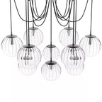 Art Crystal Ball Spider Chandelier Clear Ribbon Glass