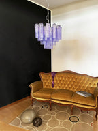 Fantastic Murano Amethyst Glass Tube Chandelier