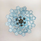 Fantastic Murano Blue Glass Tube Chandelier