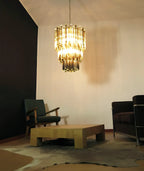 Fantastic Murano Prisms Smoked Transparent Chandelier