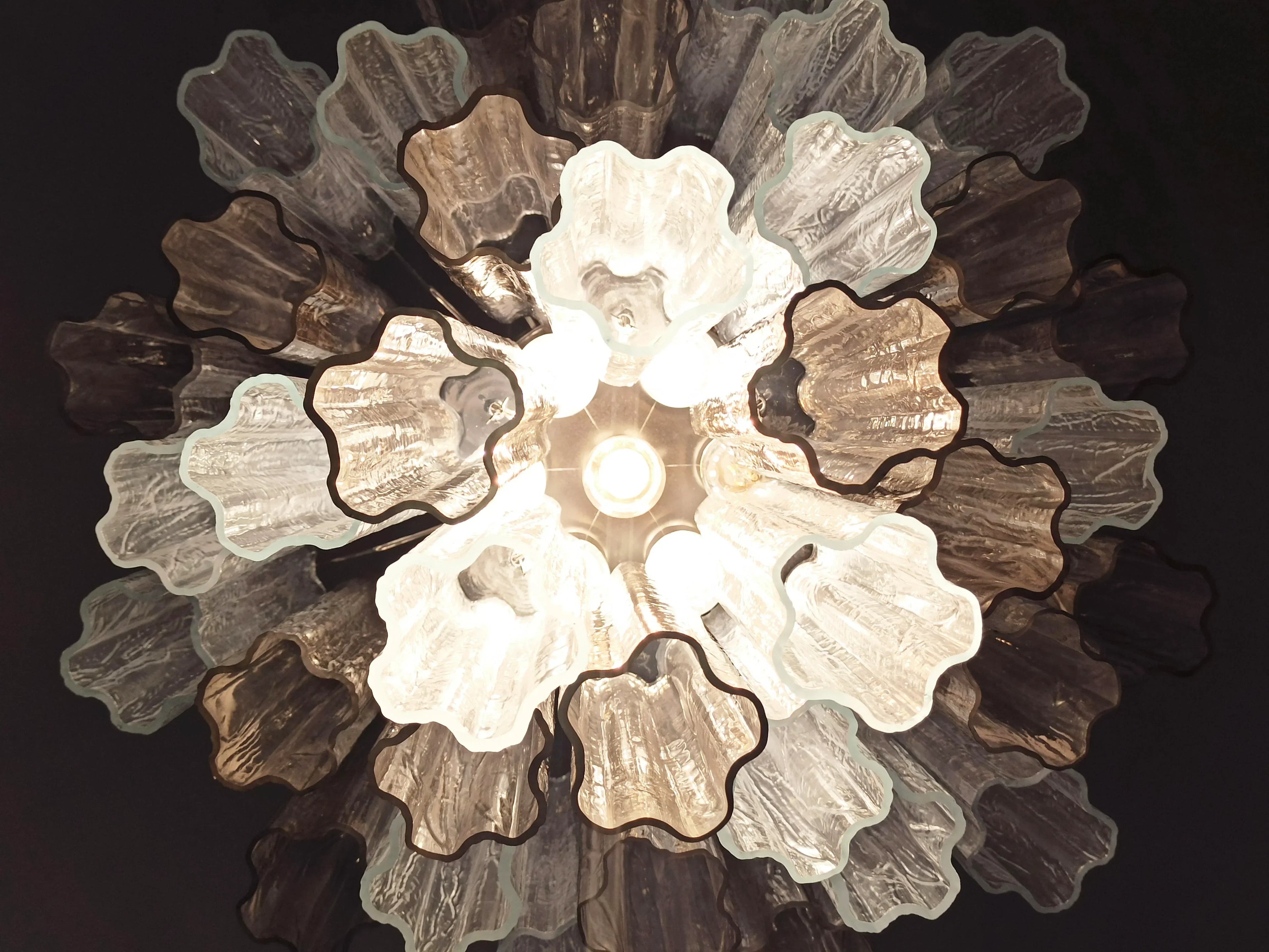 Fantastic Murano Smoked Glass Tube Chandelier