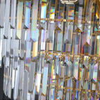 Fashion Large Staircase Chandelier for Foyer Living Room Entrance Crystal Ceiling Light in Gold Finish