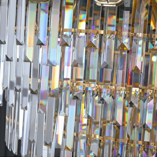 Fashion Large Staircase Chandelier for Foyer Living Room Entrance Crystal Ceiling Light in Gold Finish