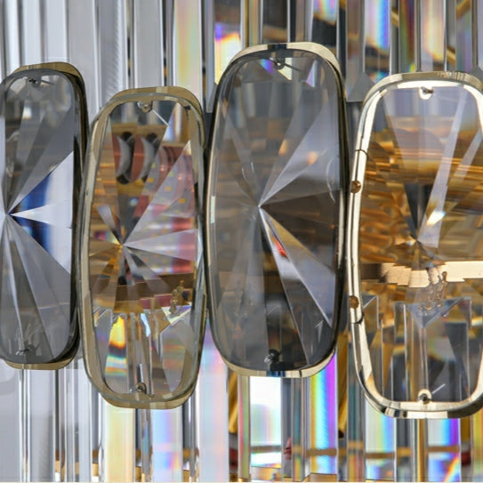 Fashion Large Staircase Chandelier for Foyer Living Room Entrance Crystal Ceiling Light in Gold Finish