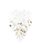 Floating Leaves Meteor Shower Crystal Spiral Chandelier