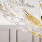 Floating Leaves Meteor Shower Crystal Spiral Chandelier