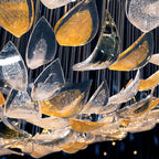 Floating Leaves Meteor Shower Crystal Spiral Chandelier
