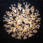Floating Leaves Meteor Shower Crystal Spiral Chandelier