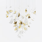 Floating Leaves Meteor Shower Crystal Spiral Chandelier