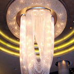Flush Mount Lobby Lighting Crystal Chandelier