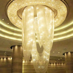 Flush Mount Lobby Lighting Crystal Chandelier
