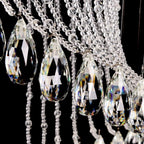 Flush Mounted Spiral Crystal Drops Chandelier Round LED Ceiling Lighting for Foyer Staircase / Hotel Entrance