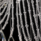 Flush Mounted Spiral Crystal Drops Chandelier Round LED Ceiling Lighting for Foyer Staircase / Hotel Entrance