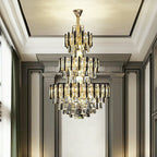 Foyer 3 Layers Extra Large Crystal Chandelier for Living Room Staircase Ceiling Lighting