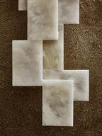 Pair of Long Wall Sconces in Alabaster