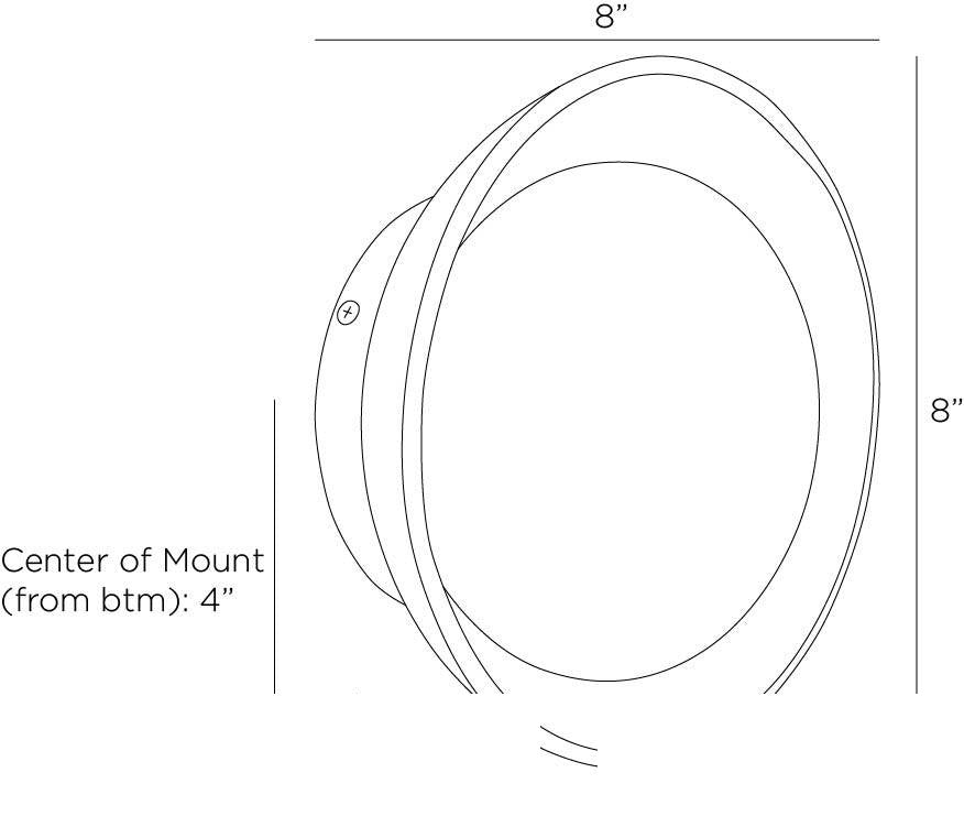 Glaze Small Wall Sconce GADWC01 technical dimension drawing