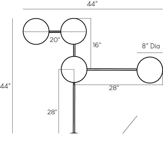 Glaze Sculptural Wall Sconce GADWC03 technical dimension drawing