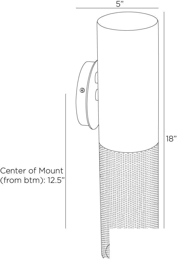 Punch Small Outdoor Wall Sconce GADWC08 technical dimension drawing