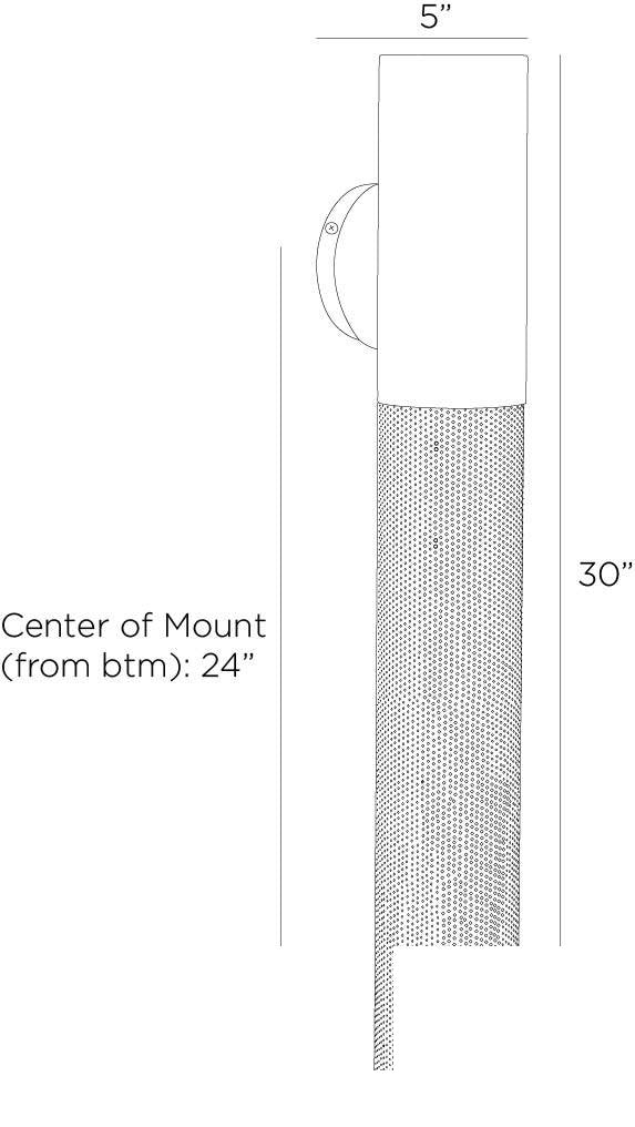 Punch Large Outdoor Wall Sconce GADWC09 technical dimension drawing