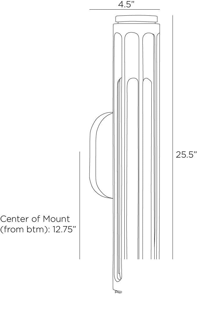 Inset Outdoor Wall Sconce GADWC10 technical dimension drawing
