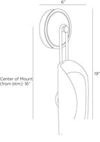 Roll Wall Sconce GADWC11 technical dimension drawing