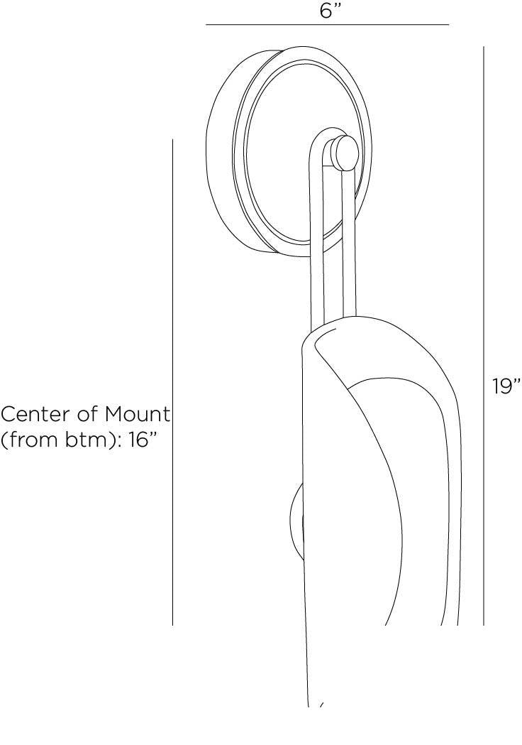 Roll Wall Sconce GADWC11 technical dimension drawing