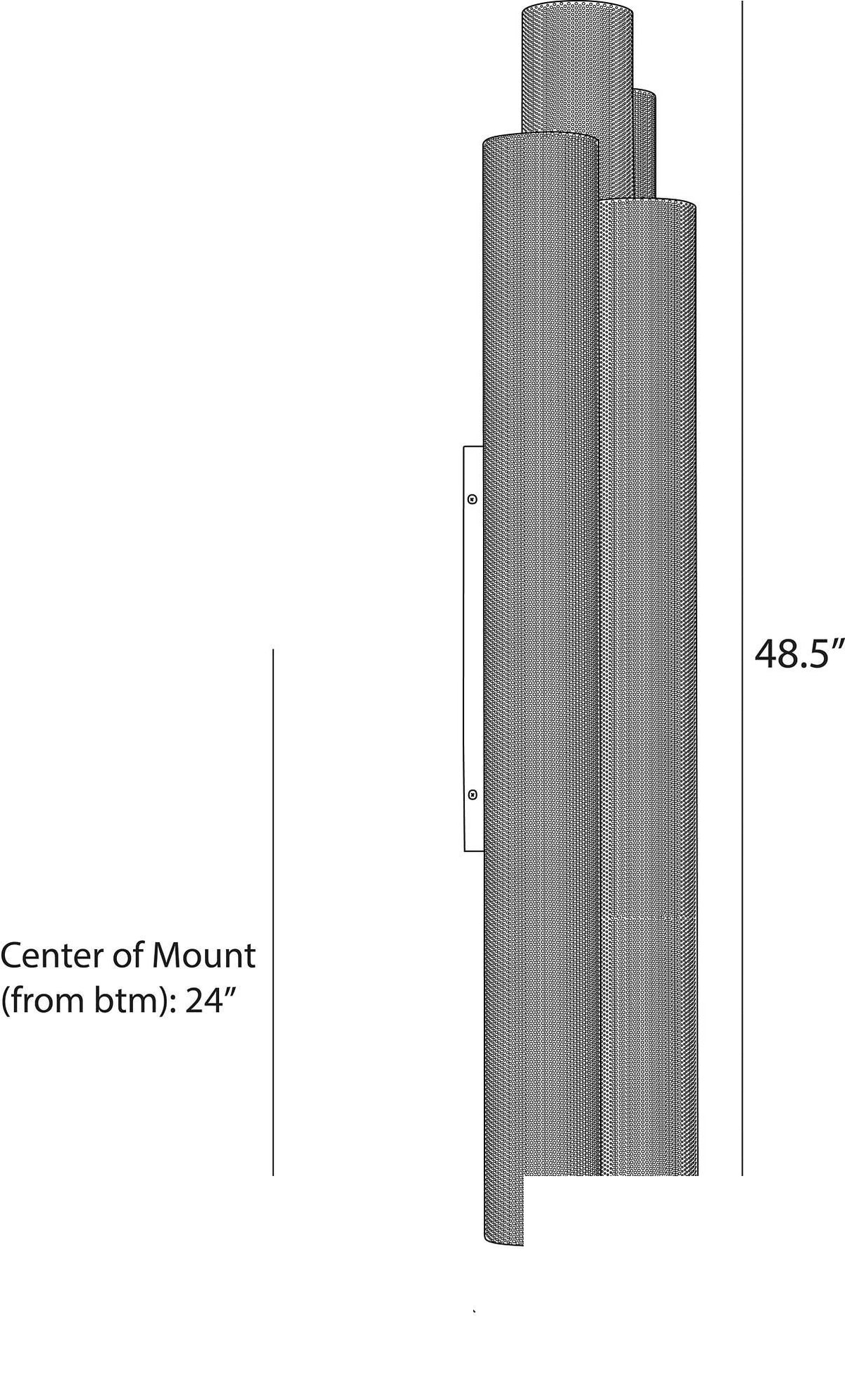 Punch Oversized Outdoor Wall Sconce GADWC12 technical dimension drawing